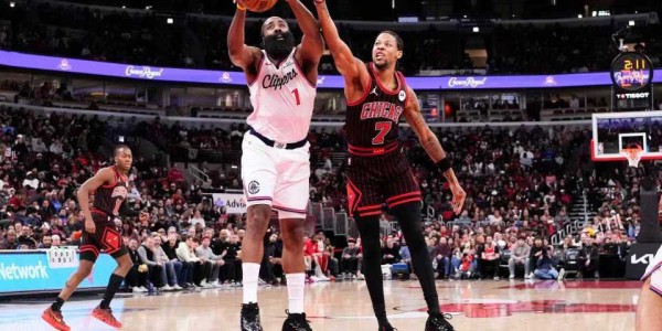 必发指数-终结6连胜！哈登24+5+6快船狂输公牛28分 被轰25记三分